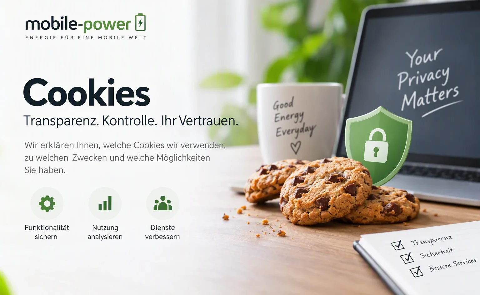 Cookies bei Omexom Mobile Power - Volle Transparenz und hoher Datenschutz