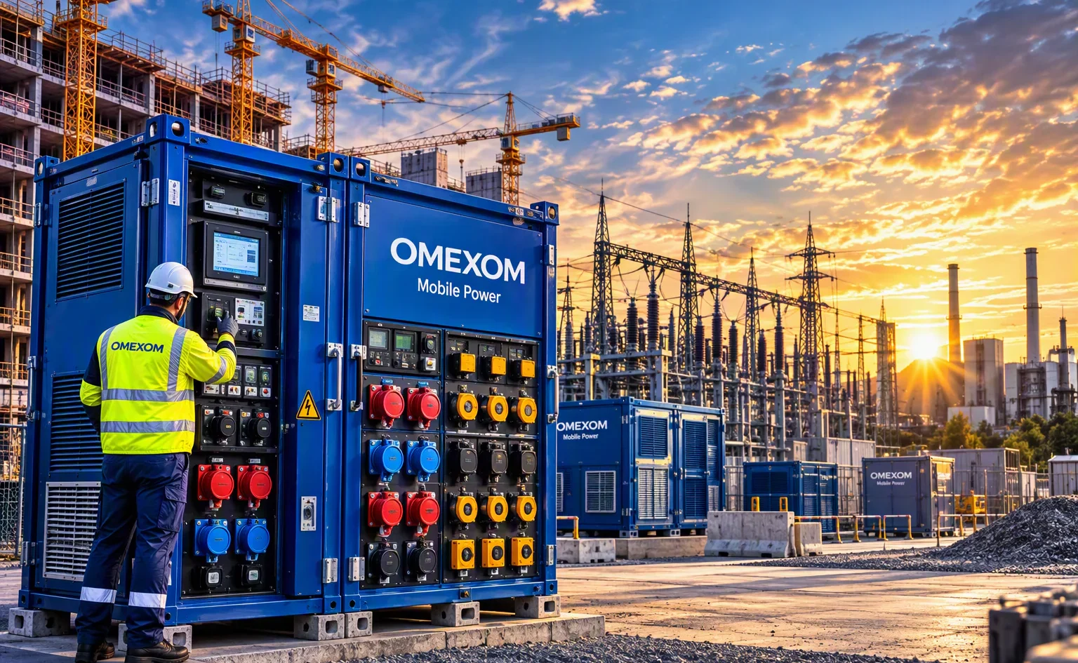 Energieverteiler und Stromverteiler, Notstrom-Versorgung Omexom Mobile Power