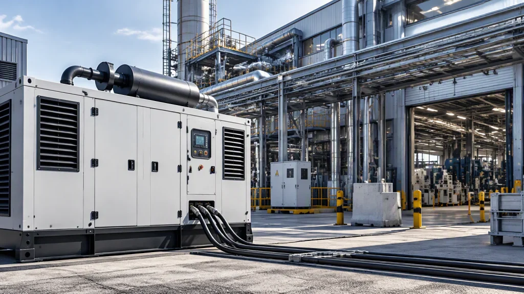 Mobiles Notstromaggregat zur temporären Stromversorgung einer Industrieanlage