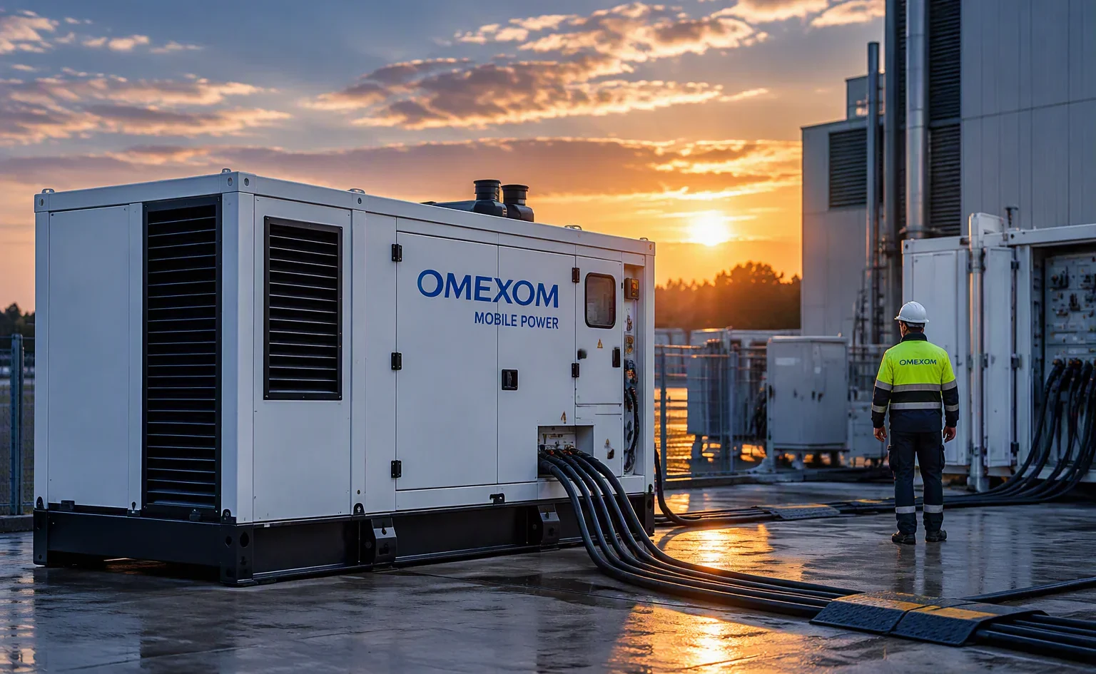 Notstrom-Aggregat im Einsatz Omexom Mobile Power Uedem